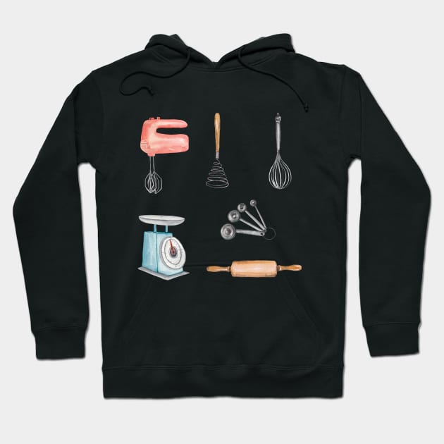 Cooking Baking Kitchen Tools Hoodie by NatureGlow